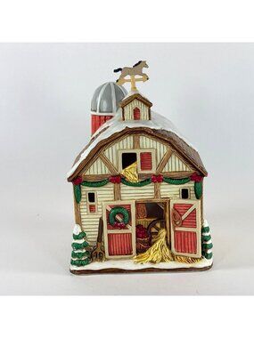 Vintage Lefton Colonial Village Barn House #01323 Christmas Village
